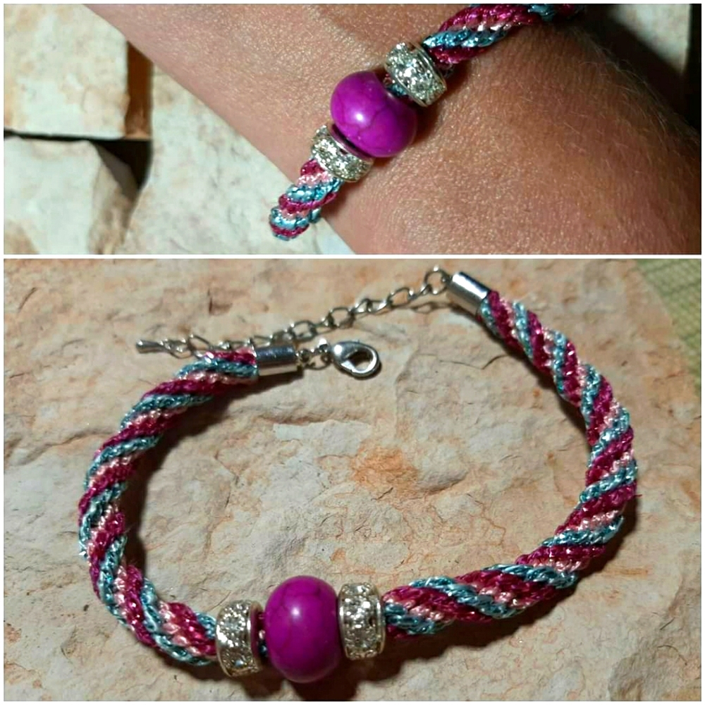 A girly, girl braided bracelet
